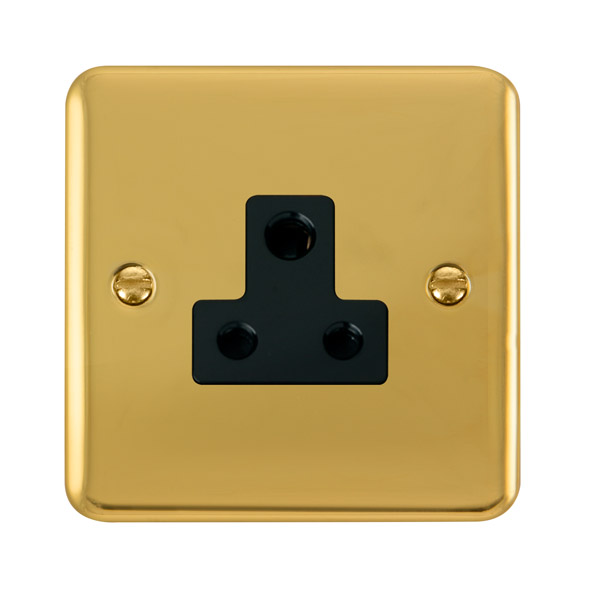 Click Deco Plus Polished Brass 5A Round Pin Socket DPBR038BK