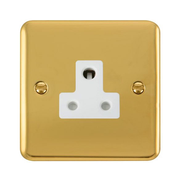Click Deco Plus Polished Brass 5A Round Pin Socket DPBR038WH