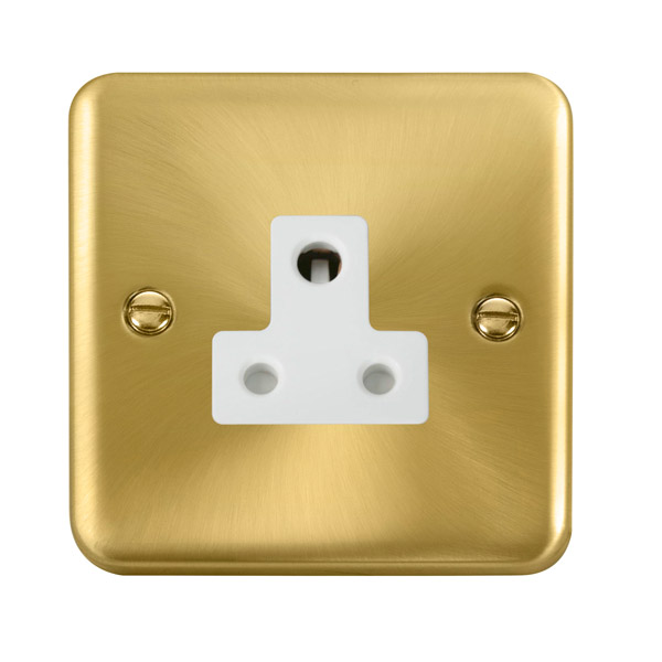 Click Deco Plus Satin Brass 5A Round Pin Socket DPSB038WH