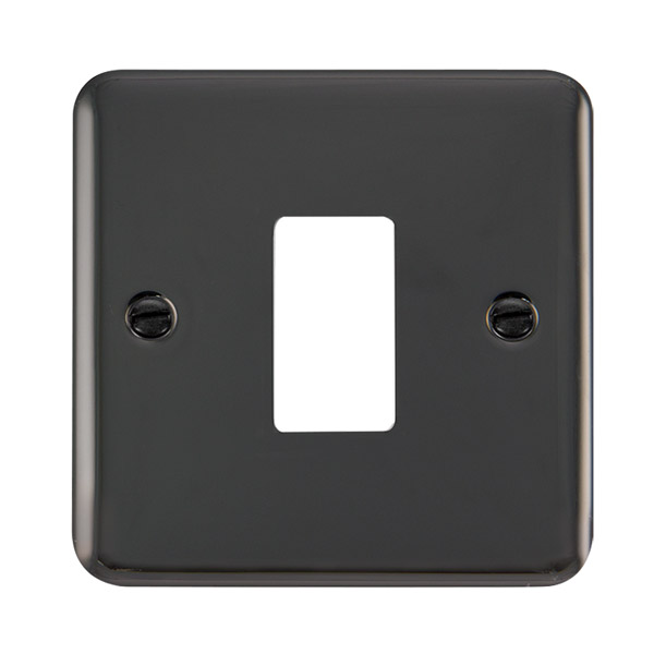 Click Deco Plus Black Nickel 1 Gang Grid Pro Front Plate DPBN20401