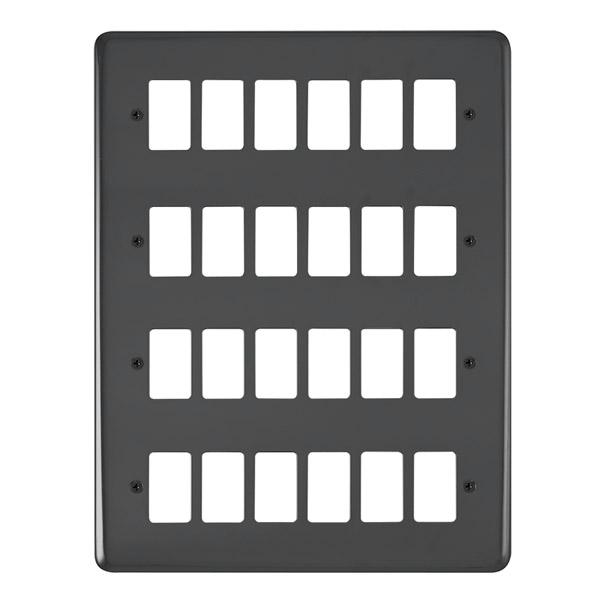 Click Deco Plus Black Nickel 24 Gang Grid Pro Front Plate DPBN20524