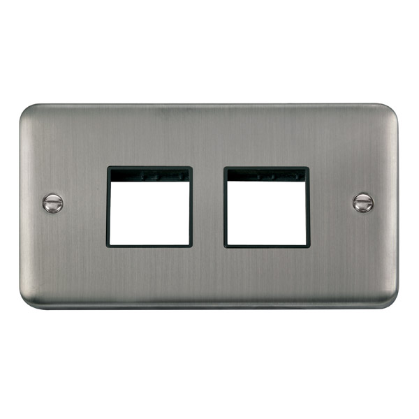 Click Deco Plus Stainless Steel Double Plate 4 Gang Aperture DPSS404BK