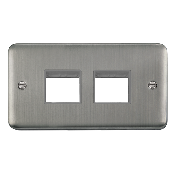 Click Deco Plus Stainless Steel Double Plate 4 Gang Aperture DPSS404GY