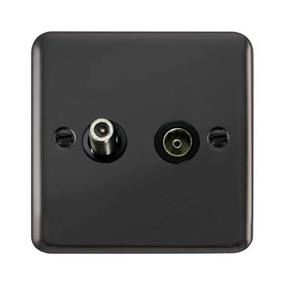 Click Deco Plus Black Nickel Non-Isolated Coaxial Outlet DPBN170BK
