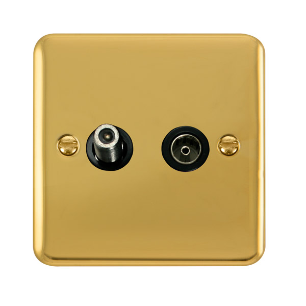 Click Deco Plus Polished Brass Non-Isolated Satellite Coaxial Outlet DPBR170BK