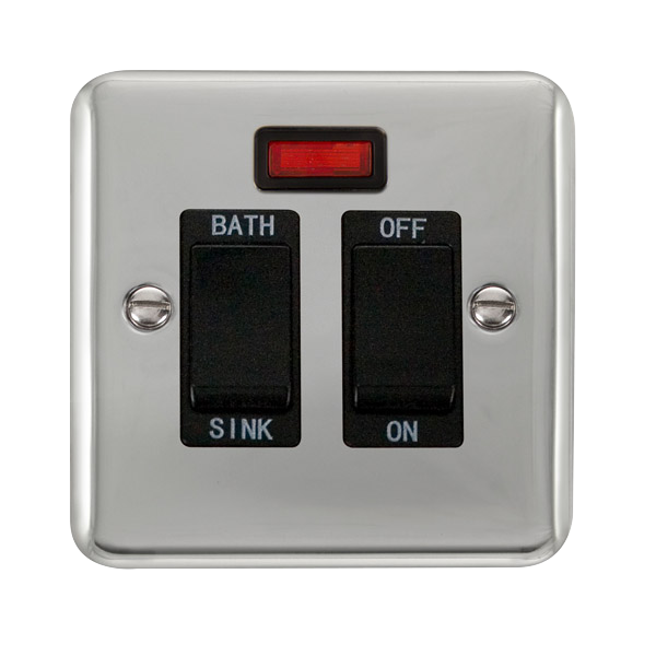 Click Deco Plus Polished Chrome 20A Double Pole Sink/Bath Switch DPCH024BK