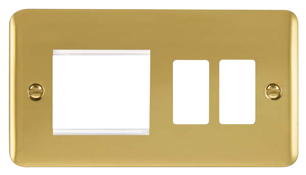 Click Deco Plus Polished Brass New Media - Grid Pro Combi Plate DPBR31102
