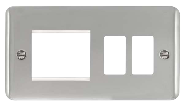 Click Deco Plus Polished Chrome New Media - Grid Pro Combi Plate
