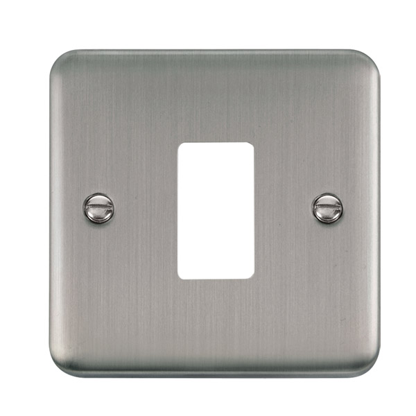 Click Deco Plus Stainless Steel 1 Gang Grid Pro Front Plate DPSS20401