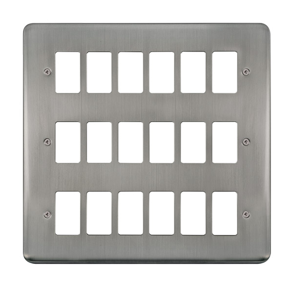 Click Deco Plus Stainless Steel 18 Gang Grid Pro Front Plate DPSS20518