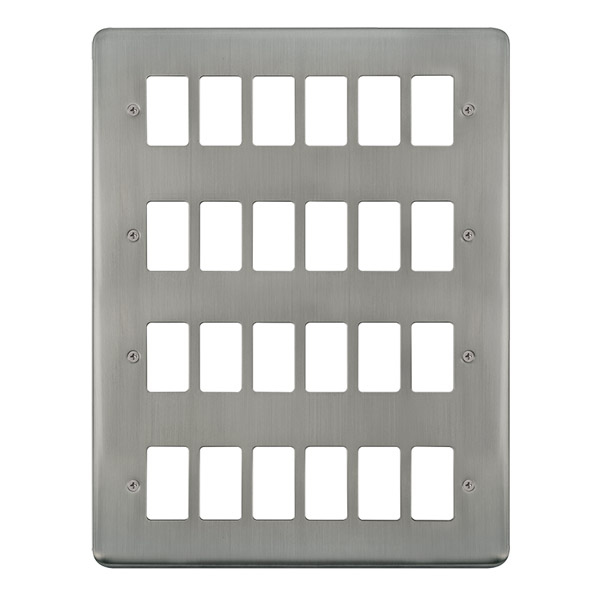 Click Deco Plus Stainless Steel 24 Gang Grid Pro Front Plate DPSS20524