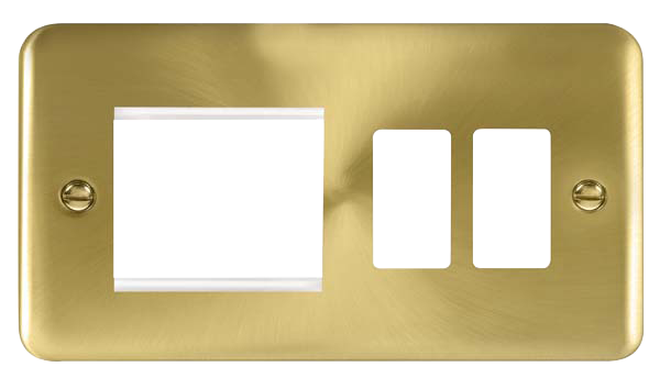 Click Deco Plus Satin Brass New Media - Grid Pro Combi Plate