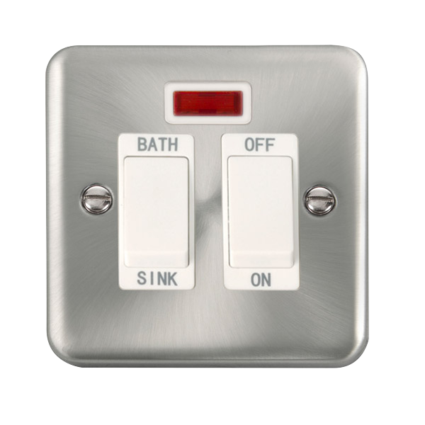 Click Deco Plus Satin Chrome 20A Double Pole Sink/Bath Switch DPSC024WH