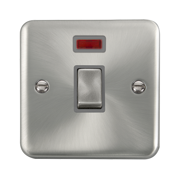 Click Deco Plus Satin Chrome 20A DP Switch with Neon DPSC723GY