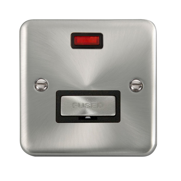Click Deco Plus Satin Chrome Unswitched Fused Spur with Neon DPSC753BK