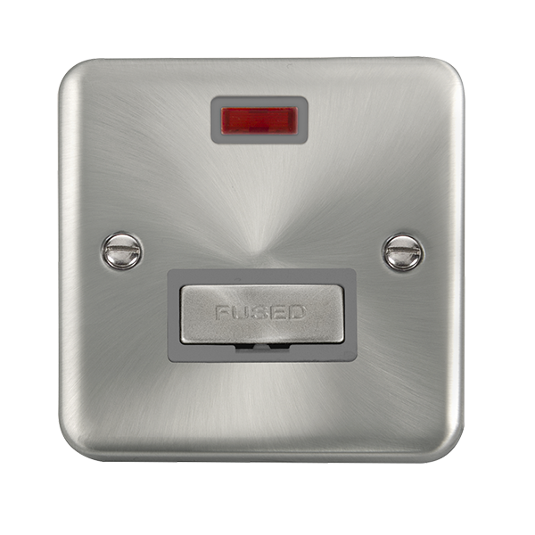 Click Deco Plus Satin Chrome Unswitched Fused Spur with Neon DPSC753GY