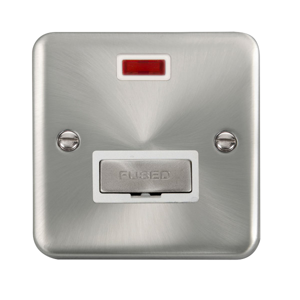 Click Deco Plus Satin Chrome Unswitched Fused Spur with Neon DPSC753WH