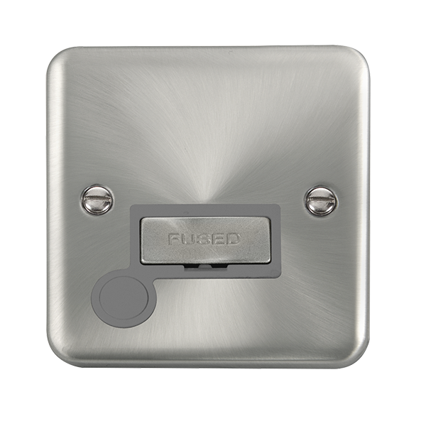 Click Deco Plus Satin Chrome Unswitched Fused Spur with Flex Outlet DPSC550GY