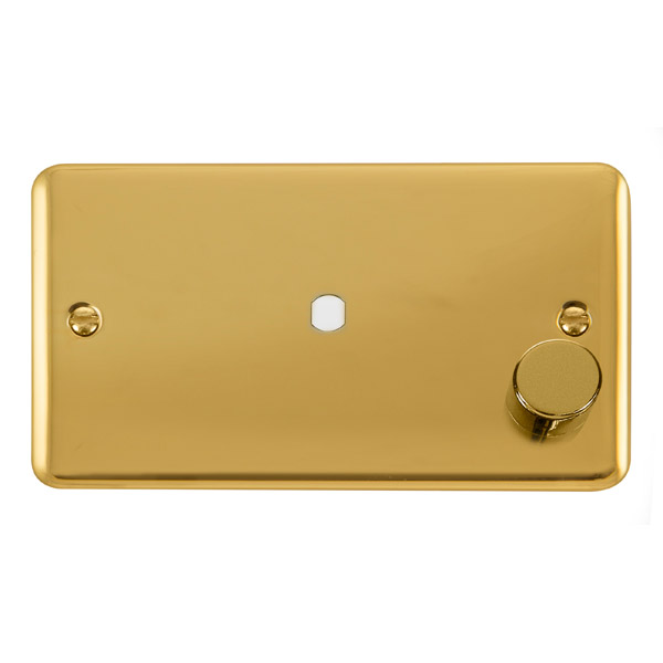 Click Deco Plus Polished Brass Single Dimmer Plate 1000W Max DPBR185 