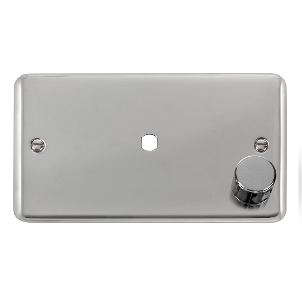 Click Deco Plus Polished Chrome Single Dimmer Plate 1000W Max DPCH185 