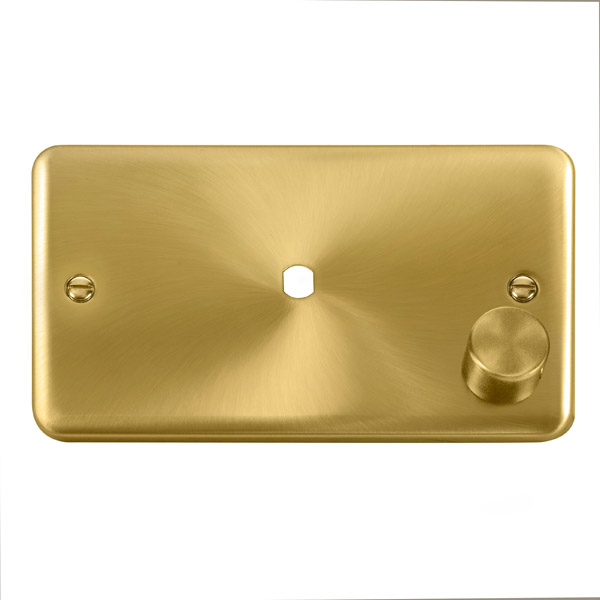Click Deco Plus Satin Brass Single Dimmer Plate 1000W Max DPSB185 