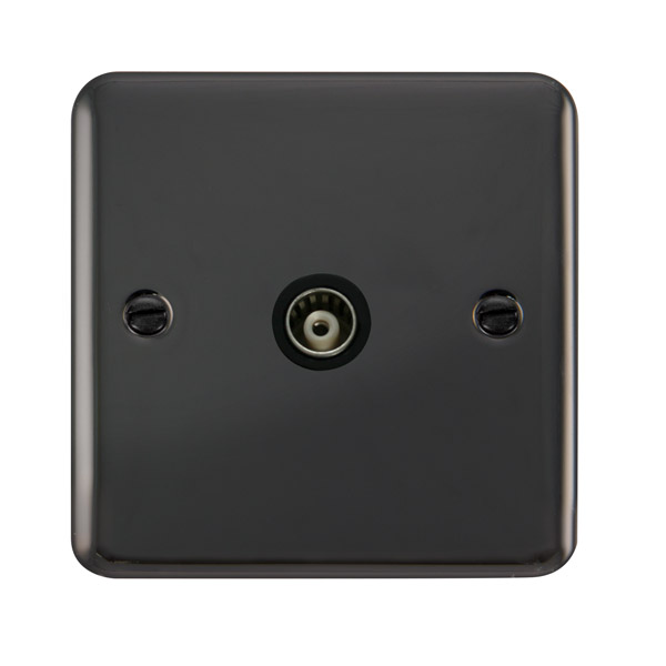 Click Deco Plus Black Nickel Single Isolated Coaxial Socket DPBN158BK