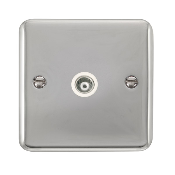 Click Deco Plus Polished Chrome Single Isolated Coaxial Socket DPCH158WH