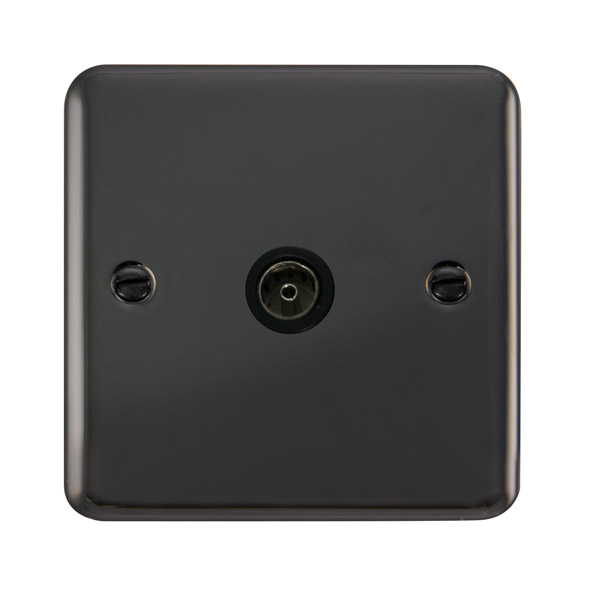 Click Deco Plus Black Nickel Single Non-Isolated Coaxial Socket DPBN065BK