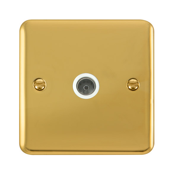 Click Deco Plus Polished Brass Single Non-Isolated Coaxial Socket DPBR065WH