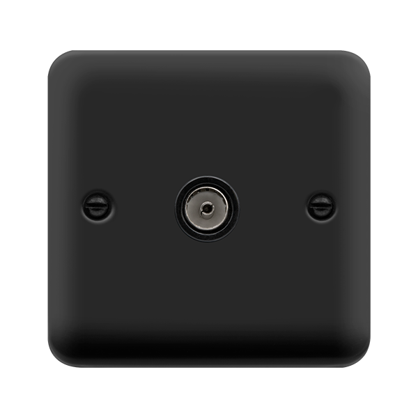 Click Deco Plus Matt Black Single Non-Isolated Coaxial Socket DPMB065BK