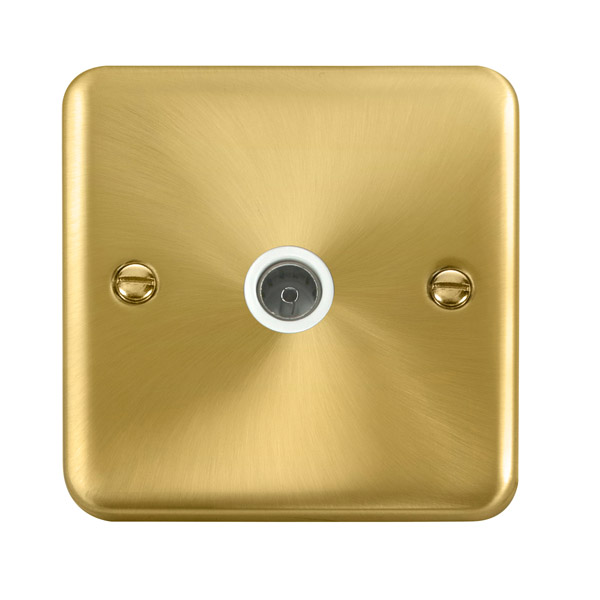 Click Deco Plus Satin Brass Single Non-Isolated Coaxial Socket DPSB065WH