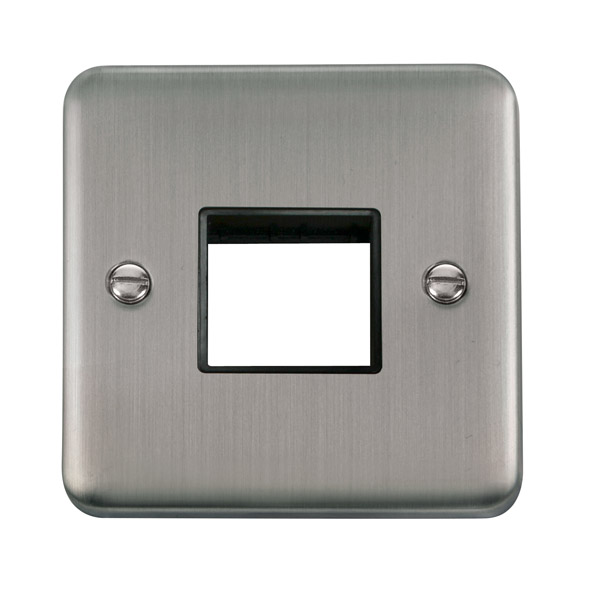 Click Deco Plus Stainless Steel Single Plate 2 Gang Aperture DPSS402BK