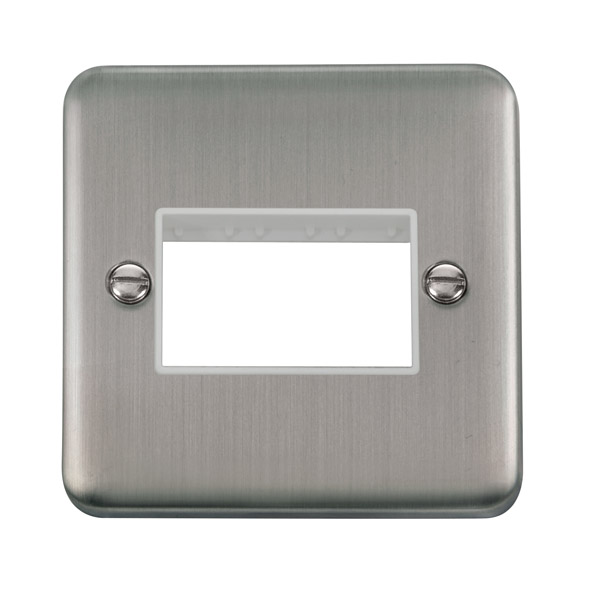 Click Deco Plus Stainless Steel Single Plate 3 Gang Aperture DPSS403WH