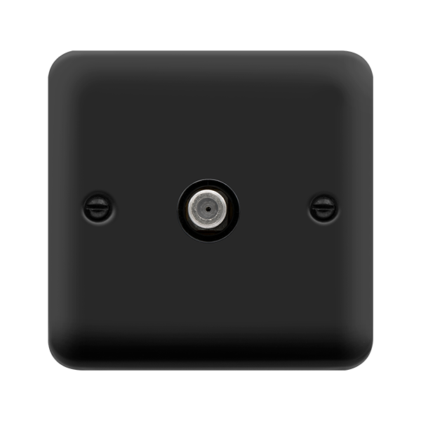 Click Deco Plus Matt Black Single Satellite Socket DPMB156BK