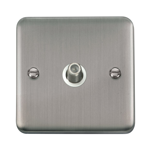 Click Deco Plus Stainless Steel Single Satellite Socket DPSS156WH