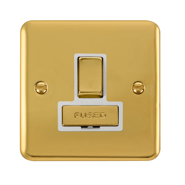 Click Deco Plus Polished Brass Switched Fused Spur DPBR751WH