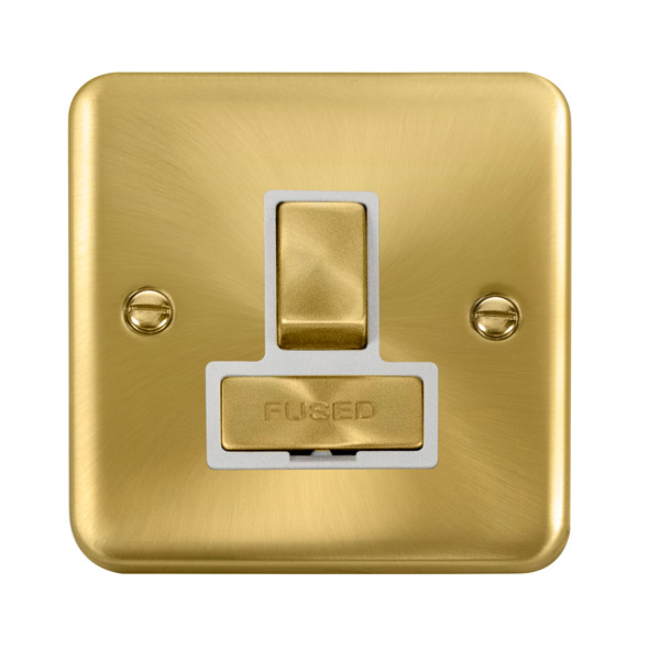 Click Deco Plus Satin Brass Switched Fused Spur DPSB751WH