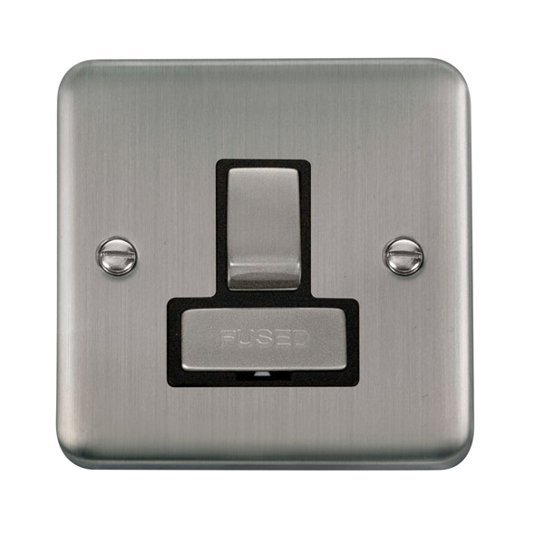 Click Deco Plus Stainless Steel Switched Fused Spur DPSS751BK