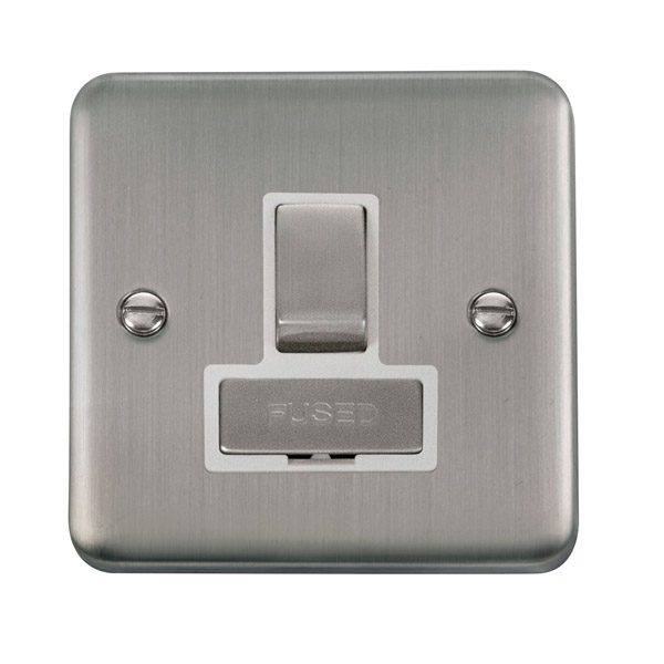 Click Deco Plus Stainless Steel Switched Fused Spur DPSS751WH