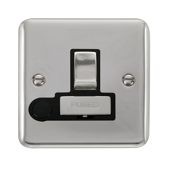 Click Deco Plus Polished Chrome Switched Fused Spur with Flex Outlet DPCH551BK