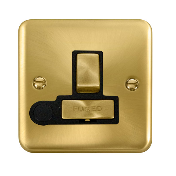 Click Deco Plus Satin Brass Switched Fused Spur with Flex Outlet DPSB551BK