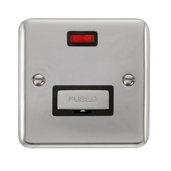 Click Deco Plus Polished Chrome Unswitched Fused Spur with Neon DPCH753BK