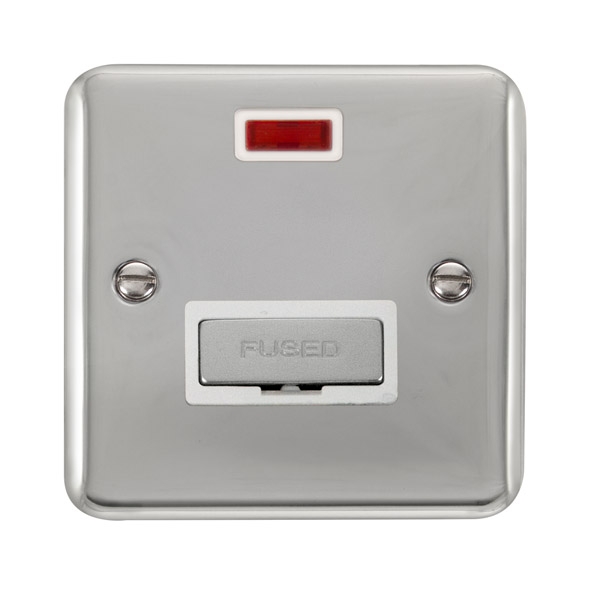 Click Deco Plus Polished Chrome Unswitched Fused Spur with Neon DPCH753WH