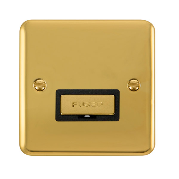 Click Deco Plus Polished Brass Unswitched Fused Spur DPBR750BK