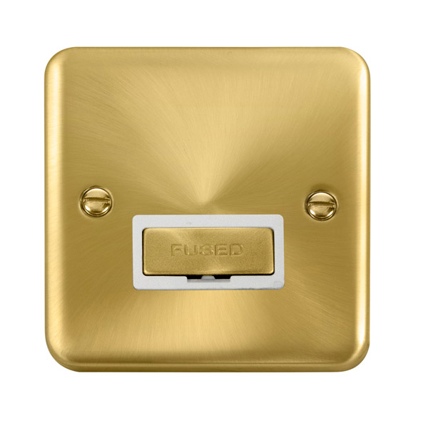 Click Deco Plus Satin Brass Unswitched Fused Spur DPSB750WH