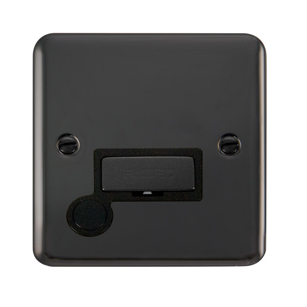 Click Deco Plus Black Nickel Unswitched Fused Spur with Flex Outlet DPBN550BK