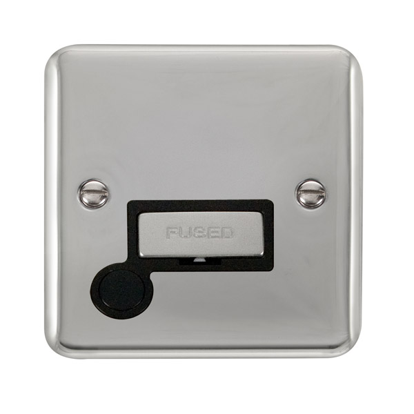 Click Deco Plus Polished Chrome Unswitched Fused Spur with Flex Outlet DPCH550BK