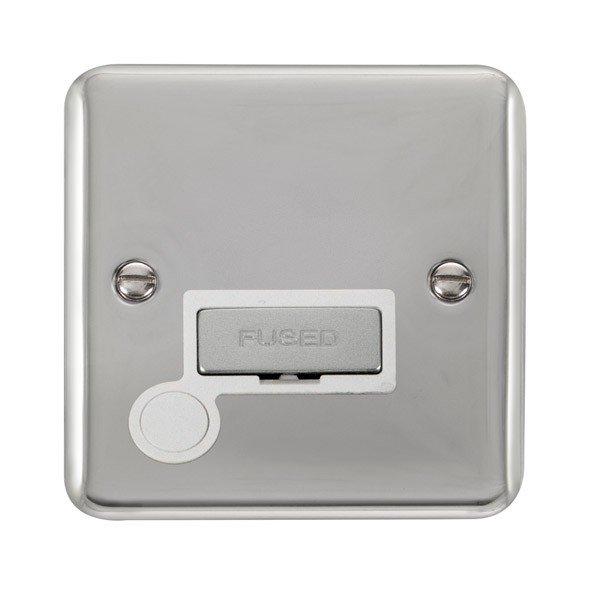 Click Deco Plus Polished Chrome Unswitched Fused Spur with Flex Outlet DPCH550WH