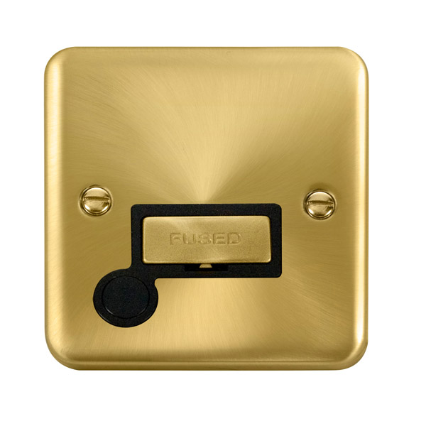 Click Deco Plus Satin Brass Unswitched Fused Spur with Flex Outlet DPSB550BK