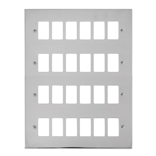 Click Deco Polished Chrome 24 Gang Grid Pro Front Plate VPCH20524